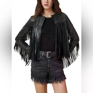 Studded Black Fringe Jacket
